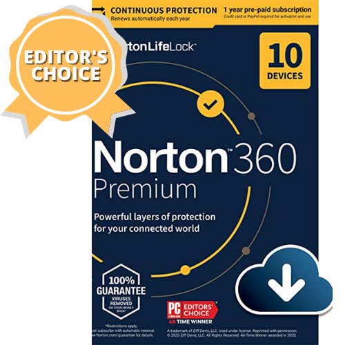 Editor's Choice - Best Antivirus Software - Norton 360 Premium